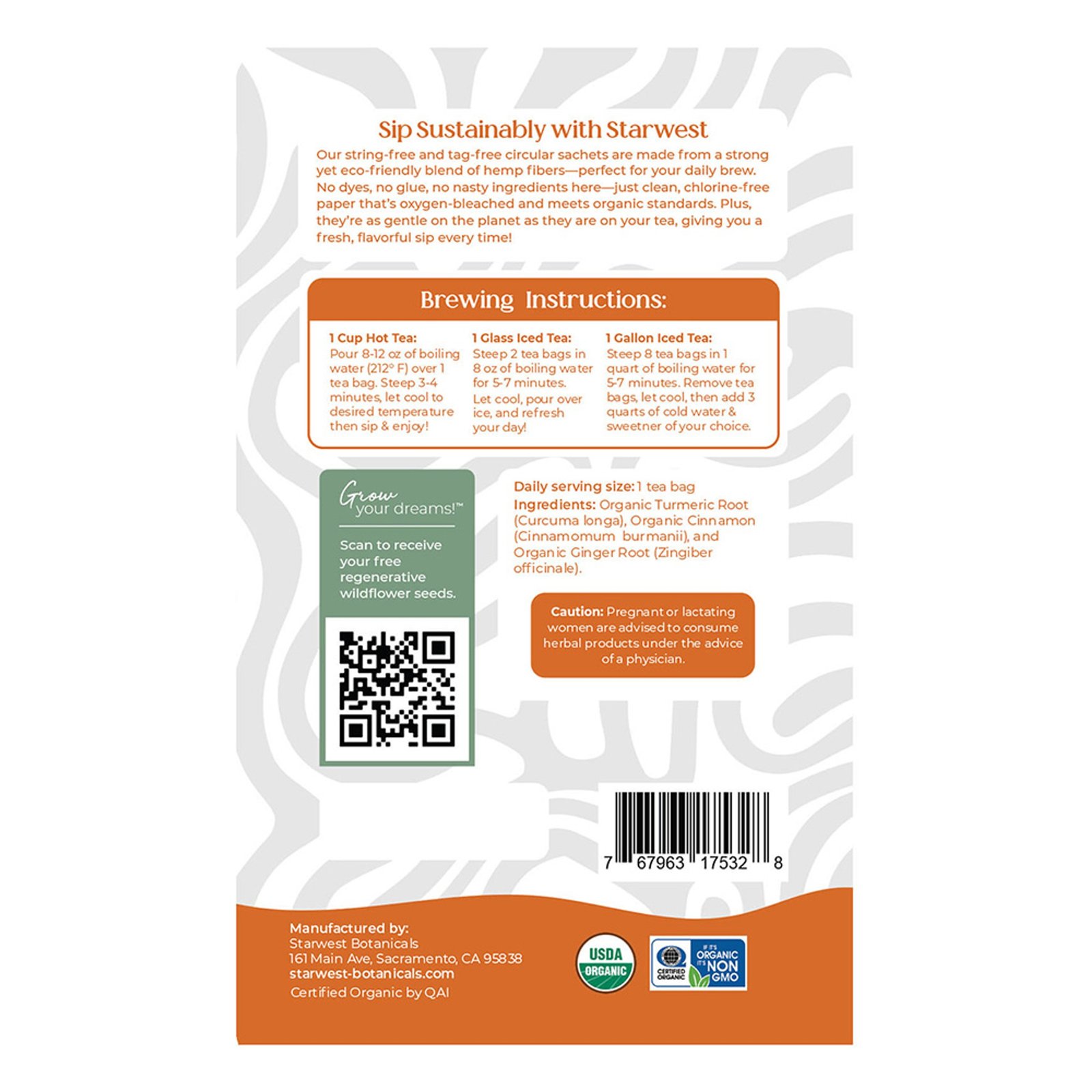 Turmeric Ginger Organic Tea Bags - Image 3