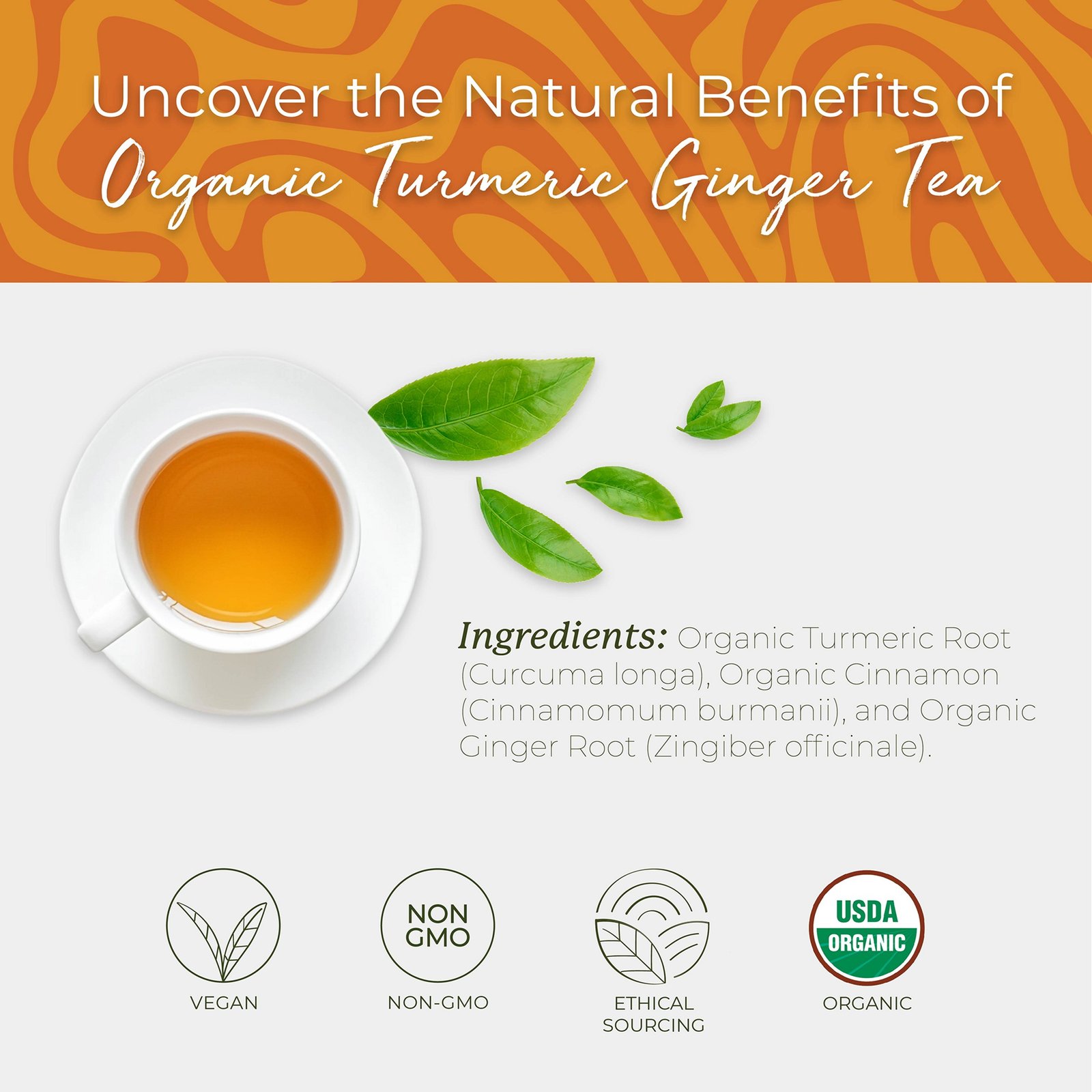 Turmeric Ginger Organic Tea Bags - Image 2