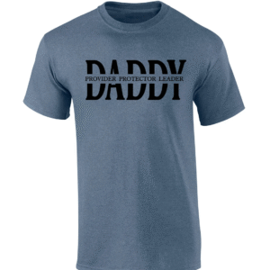 Father's Day Mens Provider Protector Leader Inspirational Thoughful Heather Indigo Mens Short Sleeve T-Shirt-Daddy-X-Large